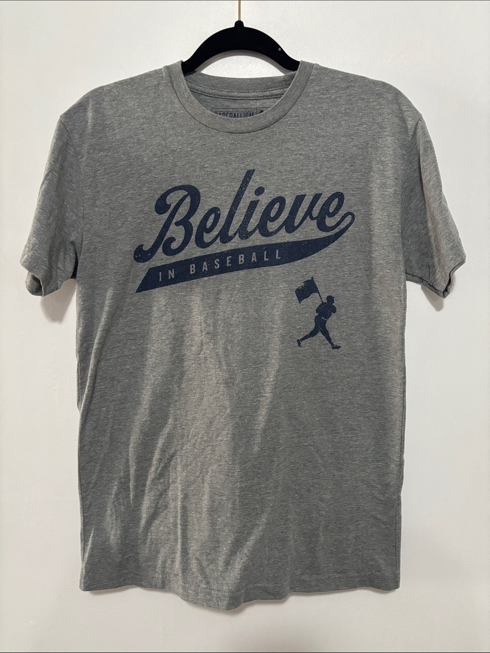 Baseballism Believe In Baseball Heather Gray Graphic T-Shirt Men’s Small